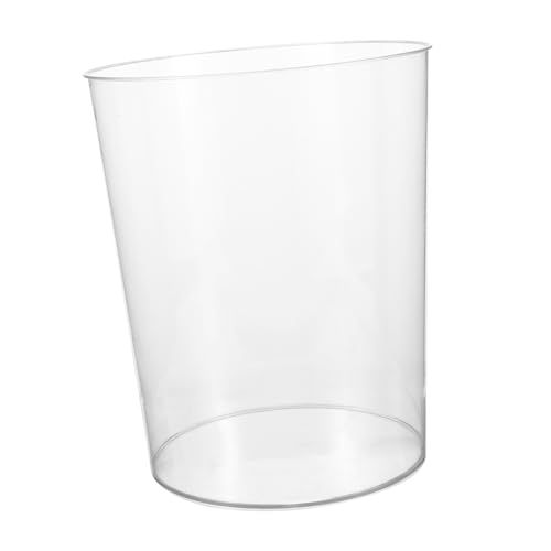 Luxshiny Transparenter Desktop Mülleimer aus Robustem Pet Minimalistischer Runder Abfalleimer für Büro Bad Schlafzimmer und Wohnzimmer Leicht zu Reinigen und Vielseitig Einsetzbar von Luxshiny