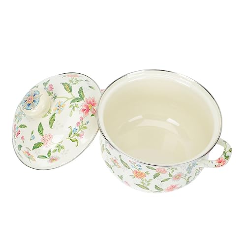 Luxshiny Vintage Emaille Kochtopf mit Doppelten Griffen Suppentopf für Induktions und Keramikherde für Suppe Instantnudeln und Heiße Milch Luxshiny Vintage Emaille Kochtopf mit Doppelten Griffen Suppentopf für Induktions und Keramikherde für Suppe Instantnudeln und Heiße Milch von Luxshiny