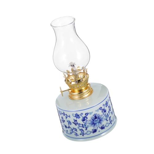 Luxshiny Petroleumlampe Vintage Glas Klar Kerosin Öllaterne Tischdekoration Notbeleuchtung Campinglaterne Kammeröllampen Hängende Öllampe Petroleumöllaternen Ölkerzen Für Innenbereich von Luxshiny