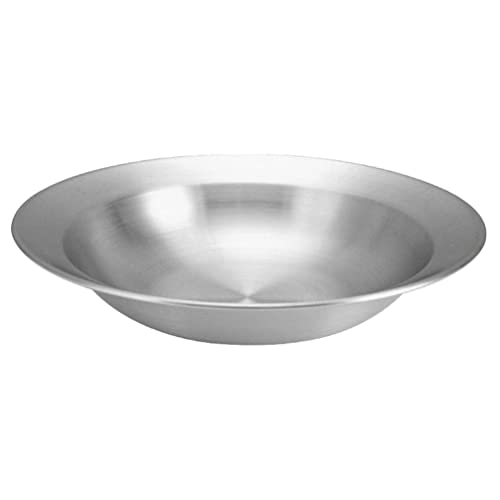 Luxshiny Vorspeisenteller Suppenschüsseln Nudelschüsseln Teller Nudelschüsseln Aus Edelstahl Mit Rand Tiefe Spaghettiteller Nudelteller Mit Breitem Rand Salatschüsseln 20 Cm Dessertteller von Luxshiny