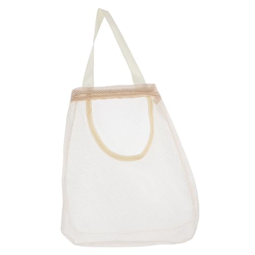 Luxshiny Wandmontierter Mesh Gemüsebeutel für Knoblauch Zwiebeln und Ingwer Wiederverwendbare Atmungsaktive Aufbewahrungstasche Weiße Netztasche für Organisierte Küche von Luxshiny