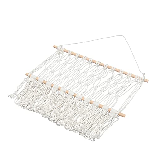 Luxshiny Multi-Purpose Wandregal Baumwolle Handgefertigtes Makramee Für Kinderzimmer Platzsparende Aufbewahrungslösung Mit Dekorativem Netzdesign Und Quasten von Luxshiny