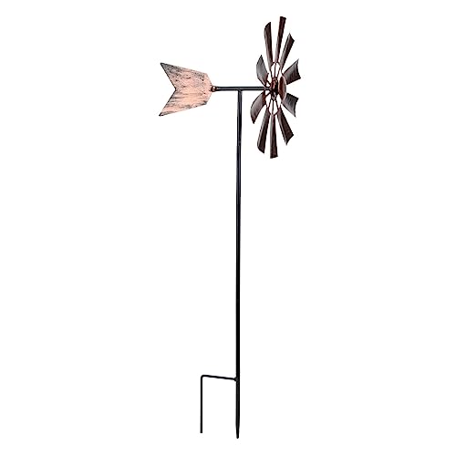 Luxshiny Windmühlen-Windspiel Für Den Außenbereich Metall-Windspiele Windrad Zur Gartendekoration Windskulpturen Und -Spiele Aus Metall Für Garten Terrasse Rasen 73 X 24 X 18 cm von Luxshiny