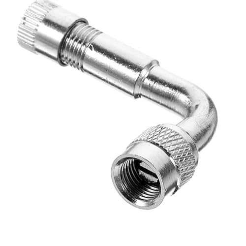 Luxshiny Winkelventilverlängerung für Auto Motorrad Scooter und Fahrrad Universeller Ventiladapter aus Metall Silber mit Einfacher Installation und Starker Dichtungsfähigkeit von Luxshiny