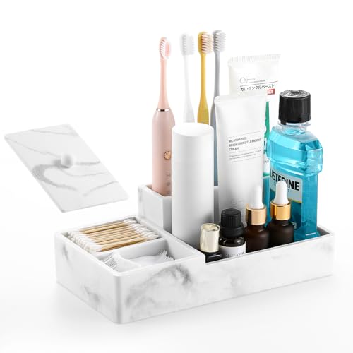 Luxspire Zahnbürstenhalter, 6 Fächer Zahnpastaständer Zahnbürstenhalterung für Badezimmer, Elektrisch Zahnbürstenhalter, Badezimmer Organizer für Wattebausch Wattestäbchen, Kiesweiß Luxspire Zahnbürstenhalter, 6 Fächer Zahnpastaständer Zahnbürstenhalterung für Badezimmer, Elektrisch Zahnbürstenhalter, Badezimmer Organizer für Wattebausch Wattestäbchen, Kiesweiß von Luxspire