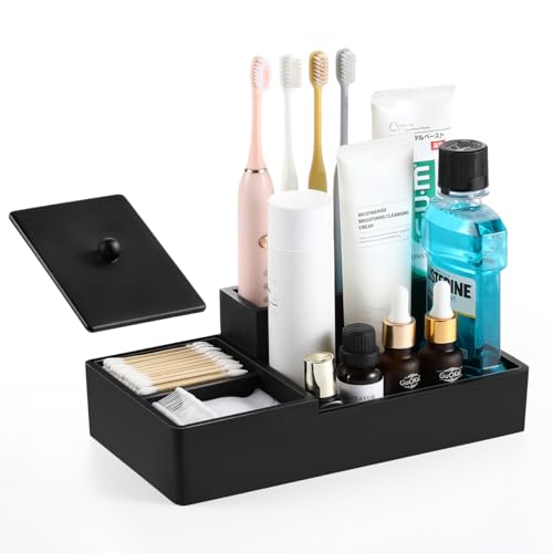 Luxspire Zahnbürstenhalter, 6 Fächer Zahnpastaständer Zahnbürstenhalterung für Badezimmer, Elektrisch Zahnbürstenhalter, Badezimmer Organizer für Wattebausch Wattestäbchen, Mattschwarz Luxspire Zahnbürstenhalter, 6 Fächer Zahnpastaständer Zahnbürstenhalterung für Badezimmer, Elektrisch Zahnbürstenhalter, Badezimmer Organizer für Wattebausch Wattestäbchen, Mattschwarz von Luxspire