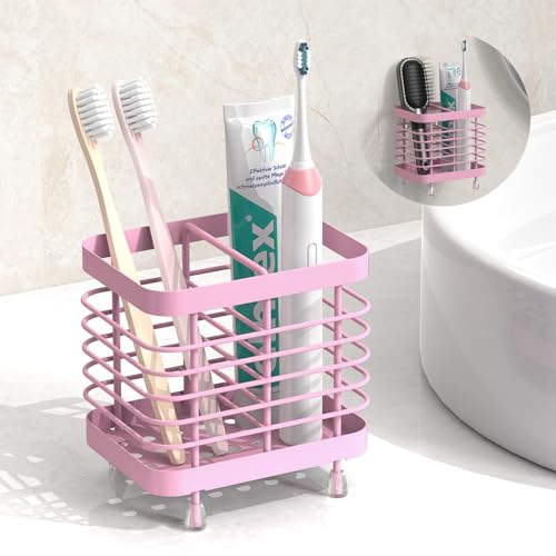 Luxspire Zahnbürstenhalter, Edelstahl Elektrischer Zahnbürsten Halter, Wand Ohne Bohren Zahnbürsten Caddy mit Abflusslöchern für Zahnpasta Organizer Bad, Zahnbürstenköpfe Halter, Rosa Luxspire Zahnbürstenhalter, Edelstahl Elektrischer Zahnbürsten Halter, Wand Ohne Bohren Zahnbürsten Caddy mit Abflusslöchern für Zahnpasta Organizer Bad, Zahnbürstenköpfe Halter, Rosa von Luxspire