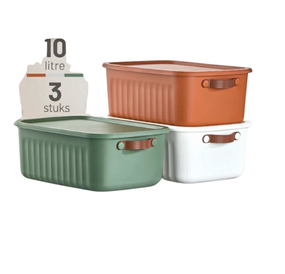 Luxury Bites Aufbewahrungsbox mit Deckel, 20L-15L -10L BPA-freie Kunststoff, nestbar und stapelbar (6 Farben, 9 Farbkombiationen, 3er Set) von Luxury Bites