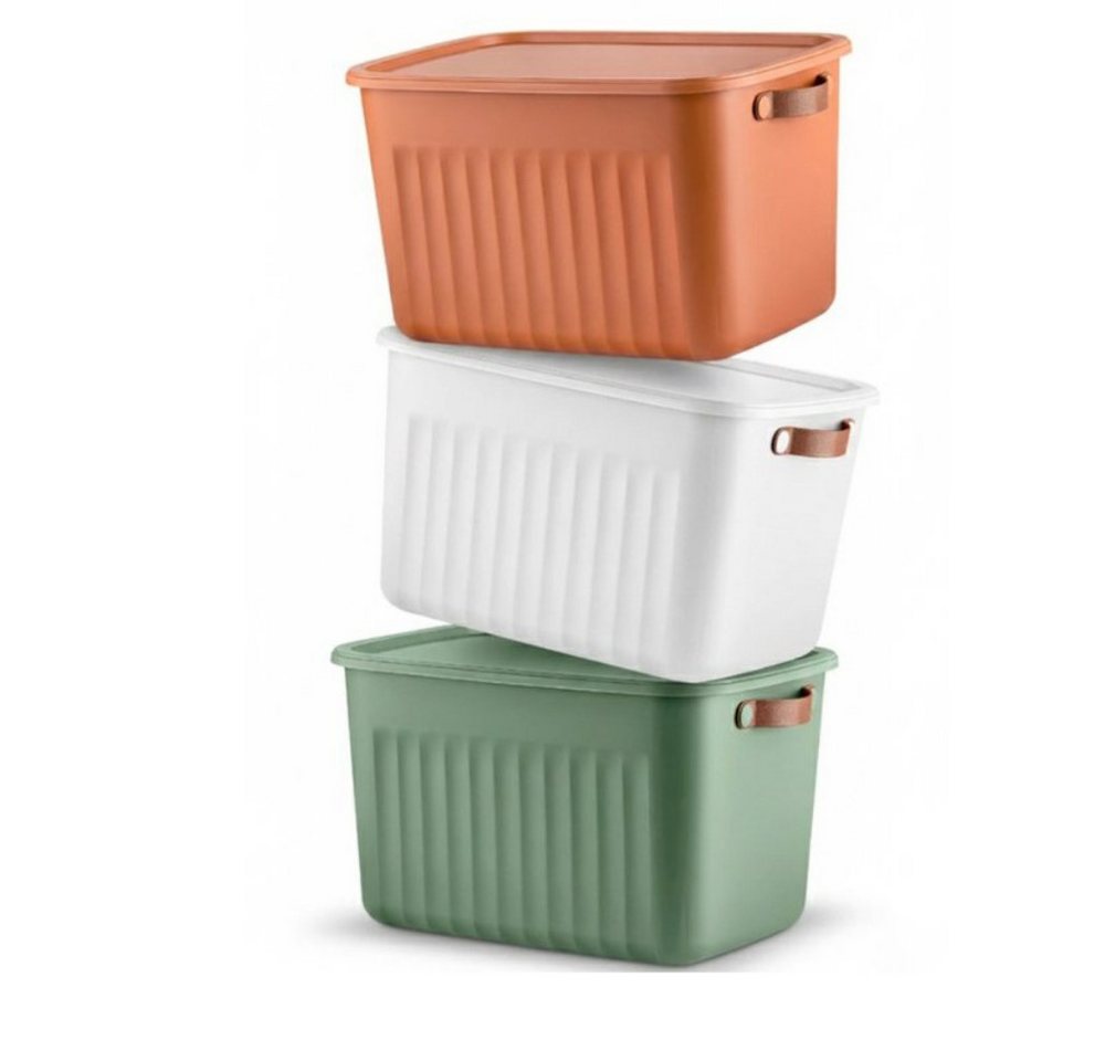 Luxury Bites Aufbewahrungsbox mit Deckel, 20L-15L -10L BPA-freie Kunststoff, nestbar und stapelbar (6 Farben, 9 Farbkombiationen, 3er Set) von Luxury Bites