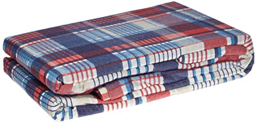 Angus Bettwäsche-Set für Doppelbetten, Baumwollflanell, Bettbezug und 2 Kissenbezüge, Karo-Muster, blau – rot/weiß/marineblau von Luxury Home Linens