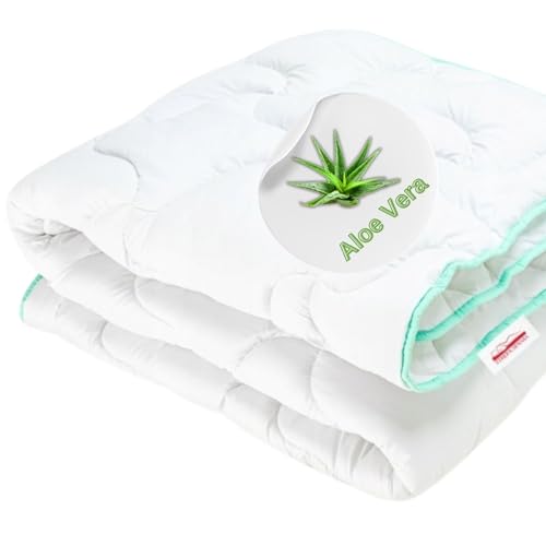 Antiallergische Bettdecke 200x220 cm für das ganze Jahr mit Aloe warm und leicht von Luxury Sleep