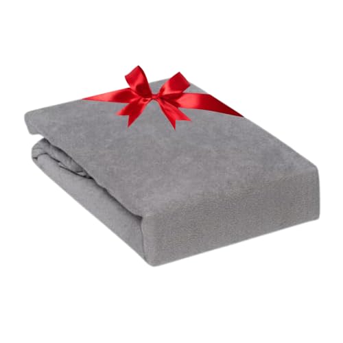 Luxury Sleep - Spannbettlaken - Bettlaken mit Gummiband - Spannbetttuch - 100% Baumwolle - 25 cm Tiefe Tasche - Farbe Grau - Spannbettlaken 180x200 cm von Luxury Sleep