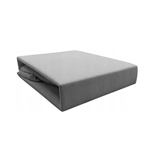 Luxury Sleep - Spannbettlaken - Bettlaken mit Gummiband - Spannbetttuch - 100% Jersey - 24 cm Tiefe Tasche - Farbe Grau - Spannbettlaken 120x200 cm von Luxury Sleep
