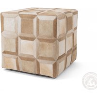 Beige Rindsleder Pouf Fußhocker - Handgefertigter Leder Ottoman | Einzigartiges Natürliches Rindsleder-Dekor Beige Rindsleder Pouf Fußhocker - Handgefertigter Leder Ottoman | Einzigartiges Natürliches Rindsleder-Dekor von LuxuryCowhidesUSA