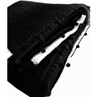 Schwarzer Samt Pompom Quilt Tröster Decke Tagesdecke King-Size Überwurf Bettwäsche Geschenke Euro Shams Hochzeitsgeschenke Vatertagsgeschenk von LuxuryEtsyCollection