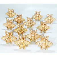 12Er Set, Bumble Bee Schubladenknauf, Gold Schrankgriff, Kommode Knauf, Gusseisen Deco Art Garderobenknauf von LuxuryHomeCraft