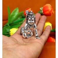 Divine Baby Krishna Ladu Gopala Krabbel Kirshna, 925 Sterling Silber Statuen Makkhan Gopal Figur Puja Best Diwali Geschenk Art224 von LuxurySilverGifts