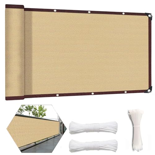 Luxurysail Balcony Screen Privacy Fence Cover Wind and UV Protection Fence Netting Mesh for Balcony Window Light Patio Porch Deck Garden Beige 4x7m Luxurysail Balcony Screen Privacy Fence Cover Wind and UV Protection Fence Netting Mesh for Balcony Window Light Patio Porch Deck Garden Beige 4x7m von Luxurysail