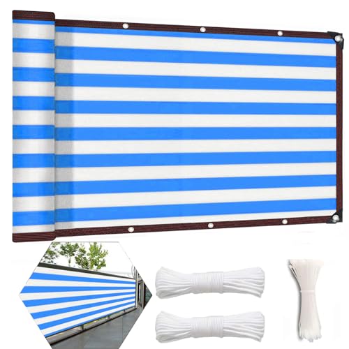 Luxurysail Balcony Screen Privacy Fence Cover Wind and UV Protection Fence Netting Mesh for Balcony Window Light Patio Porch Deck Garden Blau & Weiß 1.8x5.5m Luxurysail Balcony Screen Privacy Fence Cover Wind and UV Protection Fence Netting Mesh for Balcony Window Light Patio Porch Deck Garden Blau & Weiß 1.8x5.5m von Luxurysail