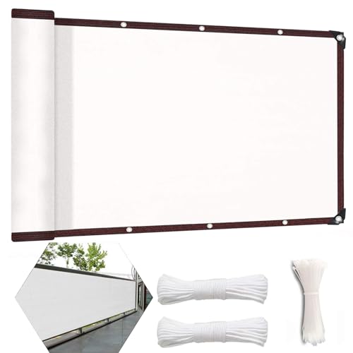 Luxurysail Balcony Screen Privacy Fence Cover Wind and UV Protection Fence Netting Mesh for Balcony Window Light Patio Porch Deck Garden Weiß 3.4x9m Luxurysail Balcony Screen Privacy Fence Cover Wind and UV Protection Fence Netting Mesh for Balcony Window Light Patio Porch Deck Garden Weiß 3.4x9m von Luxurysail