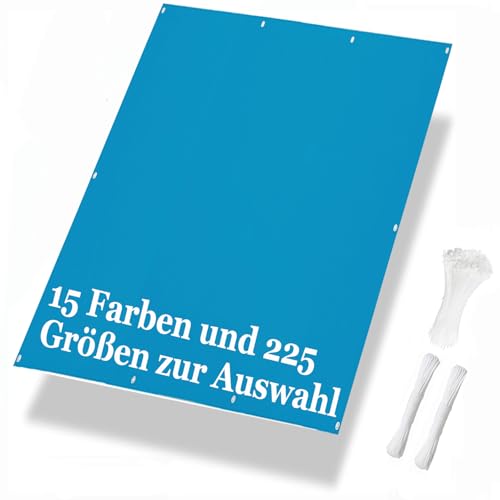 Luxurysail Balkon Sichtschutz PVC Anti-UV-Zaunschirm für Balkon Deck Terrasse Balkonabdeckung Sonnenschutz Winddicht wasserdicht mit Kabelbindern Blau 0.7x2m von Luxurysail