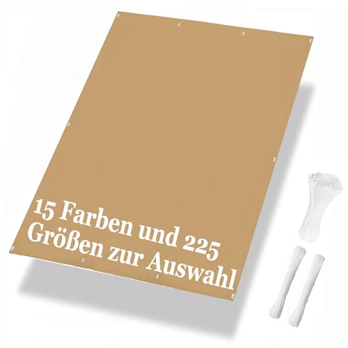Luxurysail Balkon Sichtschutz PVC Anti-UV-Zaunschirm für Balkon Deck Terrasse Balkonabdeckung Sonnenschutz Winddicht wasserdicht mit Kabelbindern Khaki 0.7x2.5m von Luxurysail