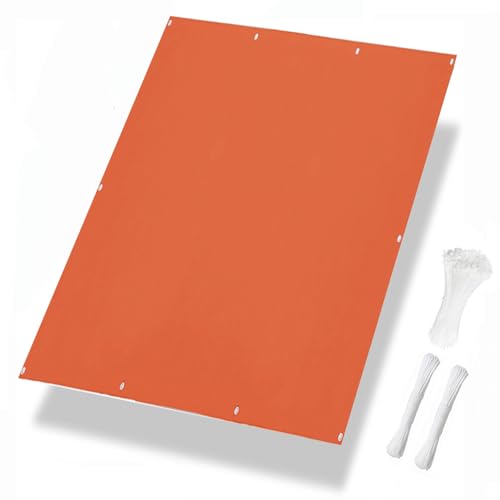 Luxurysail Balkon Sichtschutz PVC Anti-UV-Zaunschirm für Balkon Deck Terrasse Balkonabdeckung Sonnenschutz Winddicht wasserdicht mit Kabelbindern Orange 1.4x8m von Luxurysail