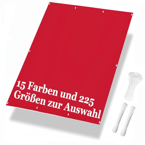 Luxurysail Balkon Sichtschutz PVC Anti-UV-Zaunschirm für Balkon Deck Terrasse Balkonabdeckung Sonnenschutz Winddicht wasserdicht mit Kabelbindern Rot 0.8x10m von Luxurysail