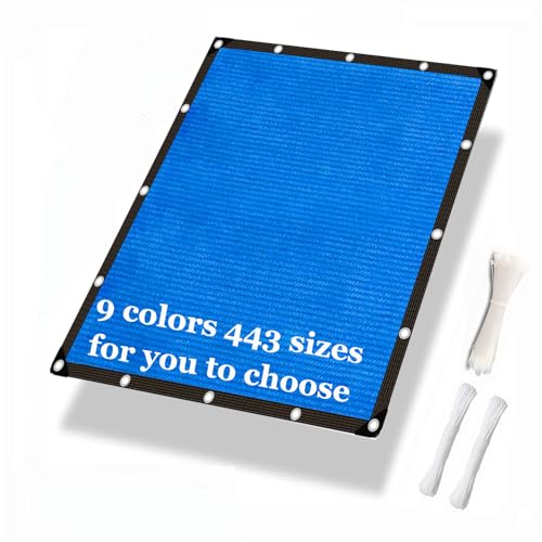 Luxurysail Sonnenschutznetz für den Garten Stoff Schattennetz für den Außenbereich Windschutzscheibe Schatten Hinterhof Terrasse Balkon inkl. Kabelbinder 9 Farben 444 Größen Blau 3.4x9.5m von Luxurysail