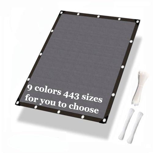 Luxurysail Sonnenschutznetz für den Garten Stoff Schattennetz für den Außenbereich Windschutzscheibe Schatten Hinterhof Terrasse Balkon inkl. Kabelbinder 9 Farben 444 Größen Grau 0.9x6m von Luxurysail