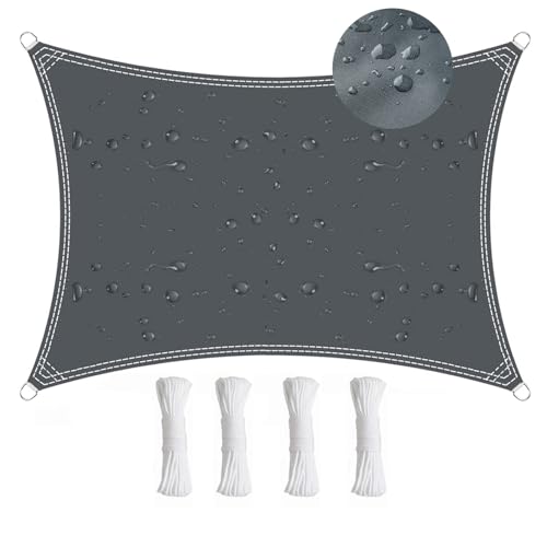Luxurysail Sonnensegel rechteckig dreieckig wasserdicht Sonnenschutz-Markisendach 98% UV-Schutz für den Außenbereich Garten Terrasse Hofparty Grau 1.8x2.6m von Luxurysail