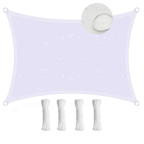 Luxurysail Sonnensegel rechteckig dreieckig wasserdicht Sonnenschutz-Markisendach 98% UV-Schutz für den Außenbereich Garten Terrasse Hofparty Reines Weiß 1.8x3.2m von Luxurysail