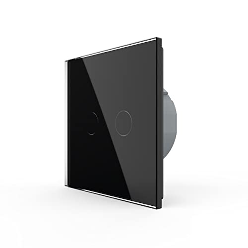 Livolo Glas Serienwechselschalter Funkschalter Touch schwarz 2 Weg Funk Lichtschalter doppel Touschschalter für zwei Leuchten Steuerbar mit Fernbedienung VL-C702SR-12 von Luxus-Lamp