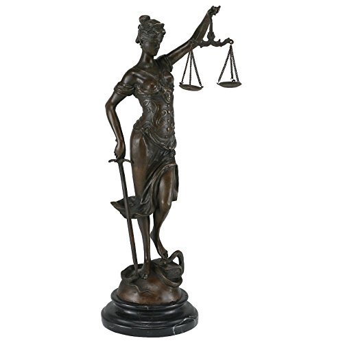 Luxus Pur UG Justitia Bronze Waage Schwert Schlange Recht Bronzefigur Anwalt Richter 41cm von Luxus Pur UG