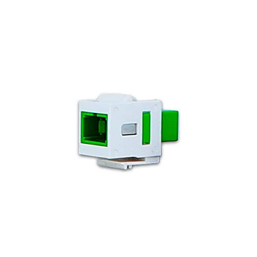 Glasfaser Keystone Modul KMK-SC Simplex OS2 APC Kupplung Grün Einbau Steckdose Patch Glasfaserkabel Adapter Netzwerk Buchse Koppler SNAP IN Weiß und Schwarz (Glasfaser Modul 228080900 Weiß) von Luxus-Time