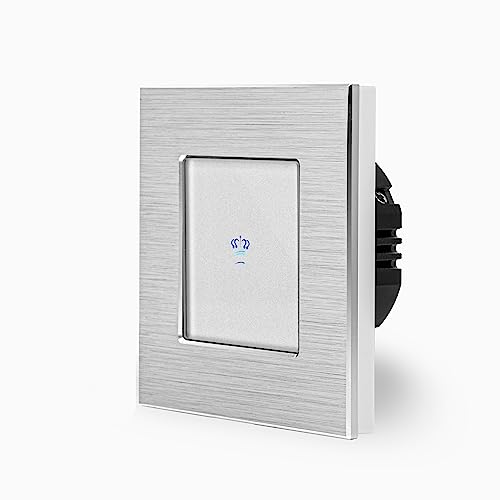 KRONE Smart Einfacher WIFI Touch Lichtschalter Ein/Aus 1-Fach im Aluminium Rahmen in weiß 1-Weg Smart Home Glas Berührungs Wandschalter für Alexa Google Home IFTT Tuya App gesteuert Luxus-Time KRONE Smart Einfacher WIFI Touch Lichtschalter Ein/Aus 1-Fach im Aluminium Rahmen in weiß 1-Weg Smart Home Glas Berührungs Wandschalter für Alexa Google Home IFTT Tuya App gesteuert Luxus-Time von Luxus-Time
