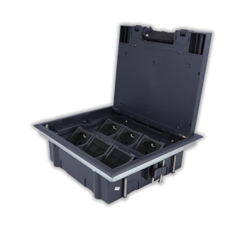 Kunststoff Bodentank Bodendose IP20 bestückt 4 VDE Schuko Steckdose + 4 Netzwerkdose Einbaufertig Fußbodendose Steckdosenbox Deckel versenkbar trocken Hohlböden Luxus-Time Kunststoff Bodentank Bodendose IP20 bestückt 4 VDE Schuko Steckdose + 4 Netzwerkdose Einbaufertig Fußbodendose Steckdosenbox Deckel versenkbar trocken Hohlböden Luxus-Time von Luxus-Time
