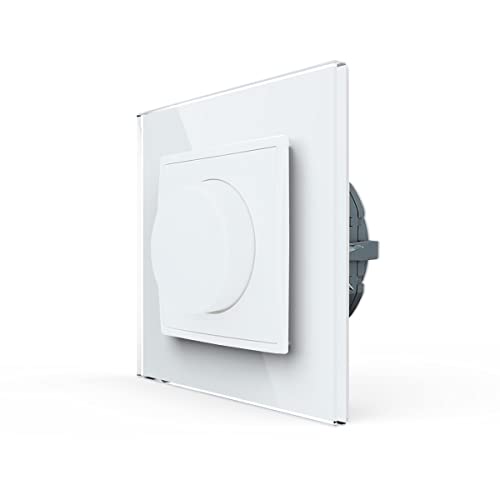 LINA Dimmer VDE Lichtdimmer Schalter Unterputz weiß Glasrahmen H1-D35DL Komplettset UP Kippschalter einfach Wippe Glas dimmbarer Wandschalter Dimmerschalter von Luxus-Time