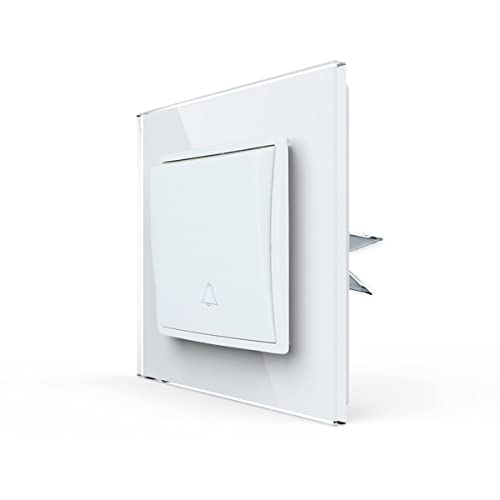 LINA Taster Klingel Schalter Türklingel VDE UP weiß Glasrahmen H1-D111M Komplettset UP Kippschalter 1-Fach Wippe von Luxus-Time