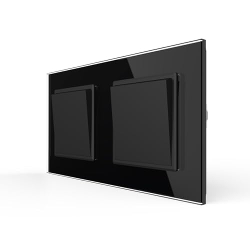 LIVOLO 2x Wipp Lichtschalter und Wechselschalter meschanischer doppelter Schalter im Glas Rahmen Kombination Kippschalter Wechsellichtschalter in Schwarz Unterputz Einbau VL-C7-K1S-K1S-12-A LIVOLO 2x Wipp Lichtschalter und Wechselschalter meschanischer doppelter Schalter im Glas Rahmen Kombination Kippschalter Wechsellichtschalter in Schwarz Unterputz Einbau VL-C7-K1S-K1S-12-A von Luxus-Time