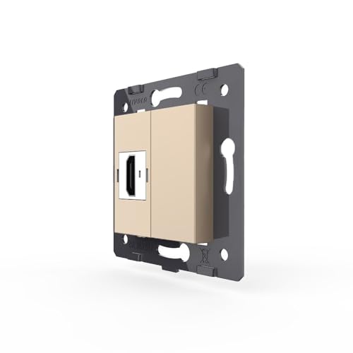 LIVOLO Glas Touch Lichtschalter Funkschalter Steckdosen Wechselschalter uvm in gold (Modul: HDMI Dose VL-C7-1HD-13) von Luxus-Time