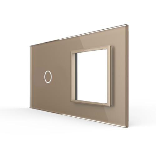 LIVOLO Glas Touch Lichtschalter Funkschalter Steckdosen Wechselschalter uvm in gold (Rahmen: VL-C7-C1/SR-13) von Luxus-Time