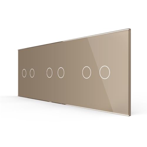 LIVOLO Glas Touch Lichtschalter Funkschalter Steckdosen Wechselschalter uvm in gold (Rahmen: VL-C7-C2/C2/C2-13) von Luxus-Time