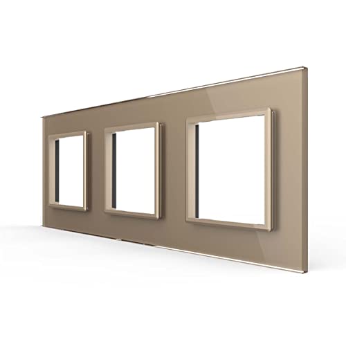 LIVOLO Glas Touch Lichtschalter Funkschalter Steckdosen Wechselschalter uvm in gold (Rahmen: VL-C7-SR/SR/SR-13) von Luxus-Time