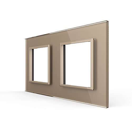 LIVOLO Glas Touch Lichtschalter Funkschalter Steckdosen Wechselschalter uvm in gold (Rahmen: VL-C7-SR/SR-13) von Luxus-Time