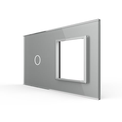 LIVOLO Glas Touch Lichtschalter Funkschalter Steckdosen Wechselschalter uvm in grau (Nur Rahmen VL-C7-C1/SR-15) von Luxus-Time