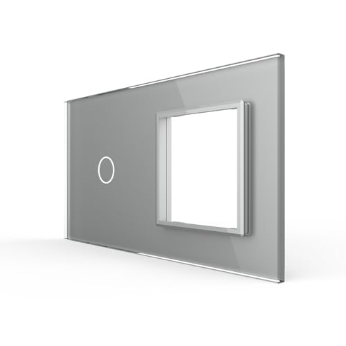 LIVOLO Glas Touch Lichtschalter Funkschalter Steckdosen Wechselschalter uvm in grau (Nur Rahmen VL-C7-C1/SR-15) von Luxus-Time
