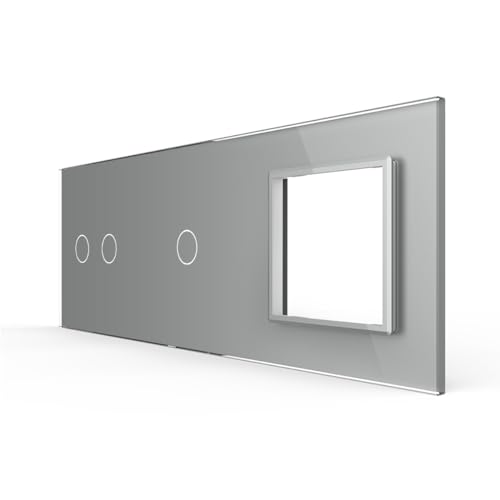 LIVOLO Glas Touch Lichtschalter Funkschalter Steckdosen Wechselschalter uvm in grau (Nur Rahmen VL-C7-C2/C1/SR-15) von Luxus-Time