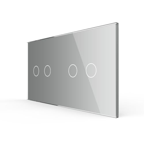 LIVOLO Glas Touch Lichtschalter Funkschalter Steckdosen Wechselschalter uvm in grau (Nur Rahmen VL-C7-C2/C2-15) von Luxus-Time