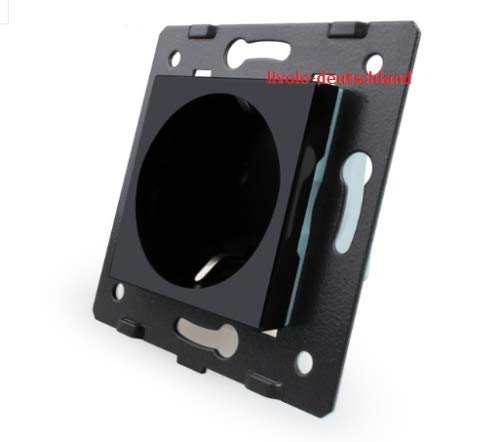 LUXUS-TIME Glas Touch Lichtschalter Funkschalter Steckdosen Wechselschalter uvm in schwarz (Modul: Steckdose VL-C7C1EU-12) von Luxus-Time
